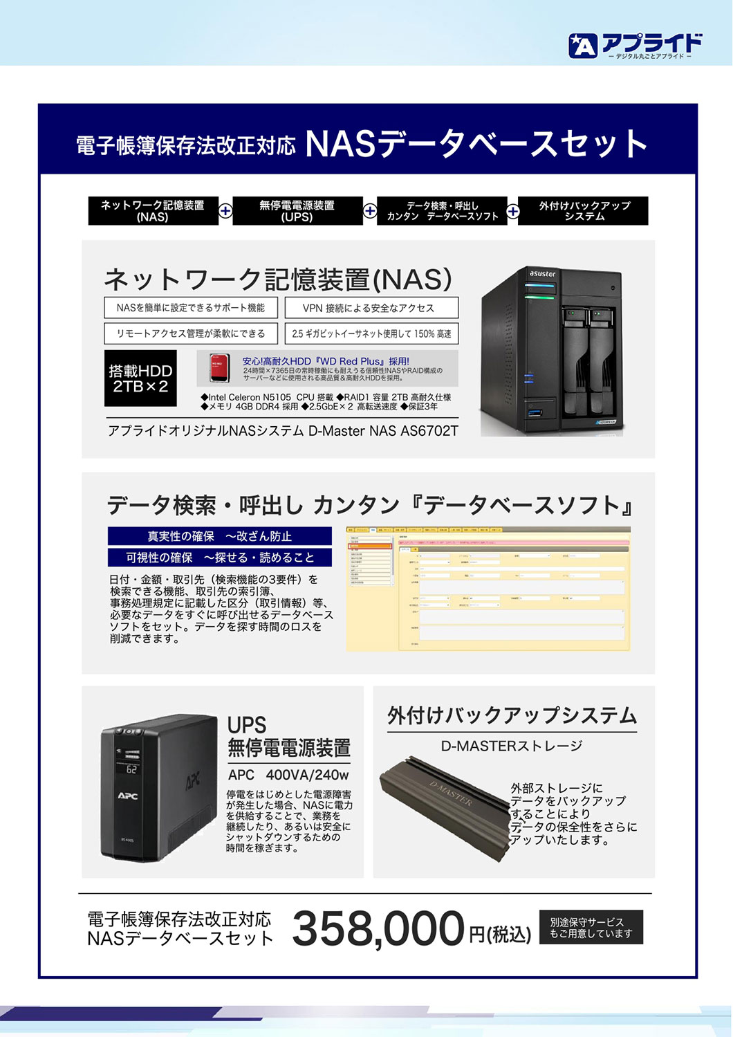 スナップショット付NAS