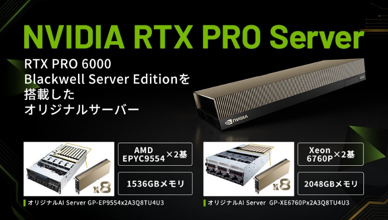 NVIDIA RTX PRO Server 搭載モデル