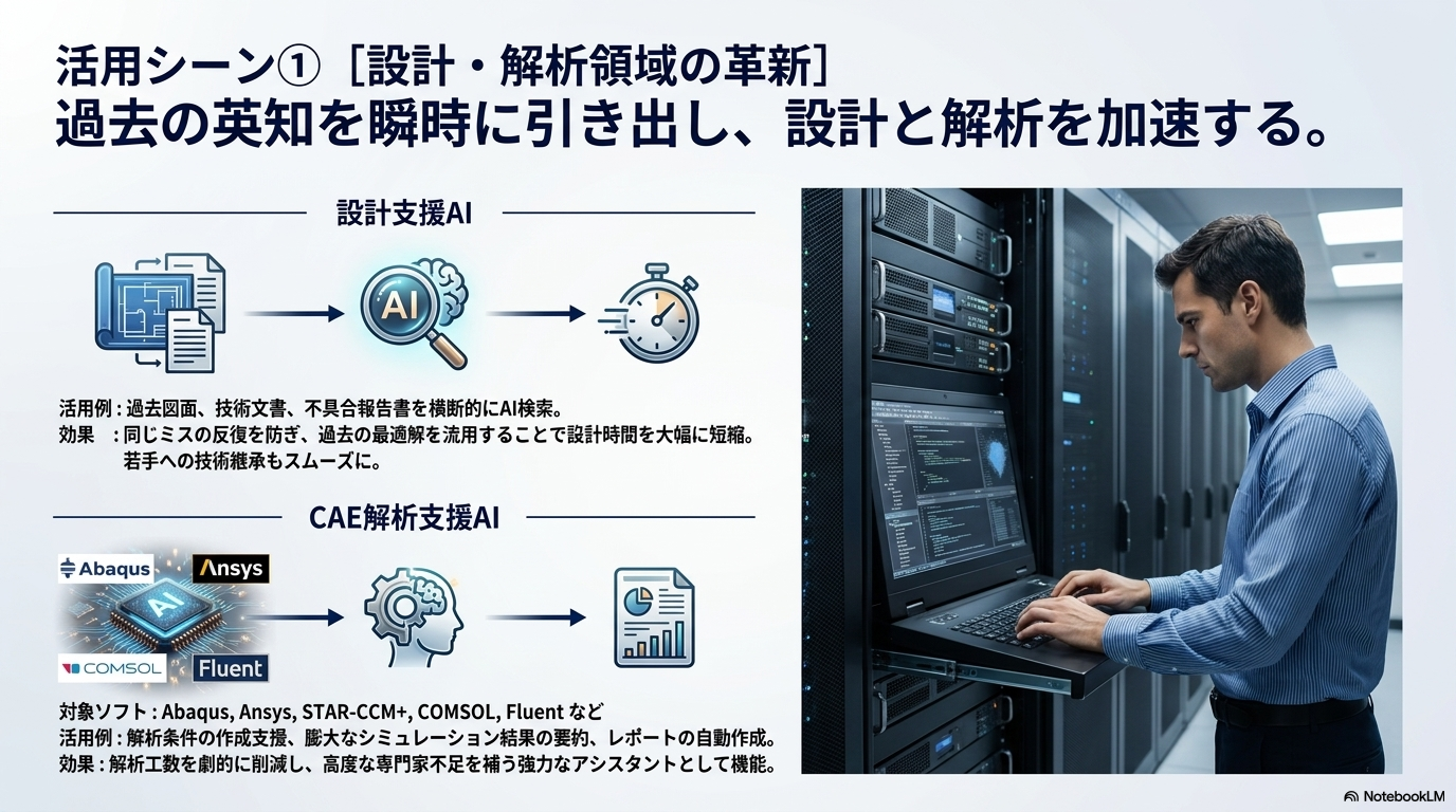 設計・CAE解析支援AIの活用イメージ